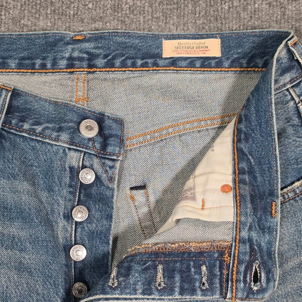 Levis 501 90s Selvedge Denim Jeans Medium Wash Button Fly A1959-0063 W30 L30